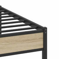 Produktbild för Sängram utan madrass metall sonoma-ek 183x213 cm