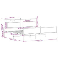 Produktbild för Sängram utan madrass metall sonoma-ek 183x213 cm