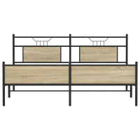 Produktbild för Sängram utan madrass metall sonoma-ek 183x213 cm