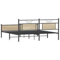 Produktbild för Sängram utan madrass metall sonoma-ek 183x213 cm