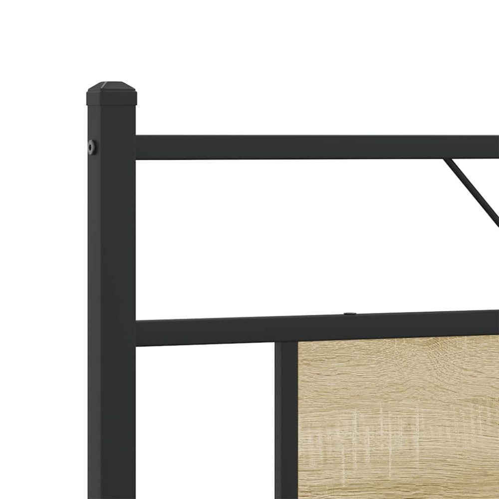 Produktbild för Sängram utan madrass metall sonoma-ek 183x213 cm