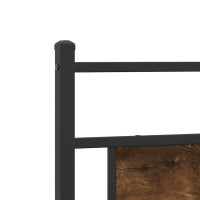 Produktbild för Sängram utan madrass rökt ek 193x201 cm konstruerat trä