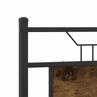 Produktbild för Sängram utan madrass rökfärgad ek 137x190 cm konstruerad trä