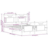 Produktbild för Sängram utan madrass rökfärgad ek 150x200 cm konstruerad trä
