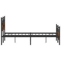 Produktbild för Sängram utan madrass rökfärgad ek 150x200 cm konstruerad trä