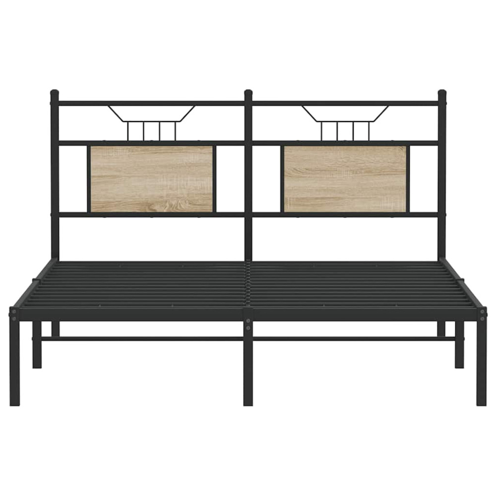 Produktbild för Sängram utan madrass sonoma-ek 137x190 cm konstruerad trä