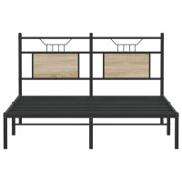 Produktbild för Sängram utan madrass sonoma-ek 137x190 cm konstruerad trä
