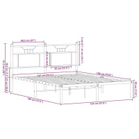 Produktbild för Sängram utan madrass sonoma-ek 140x190 cm konstruerad trä
