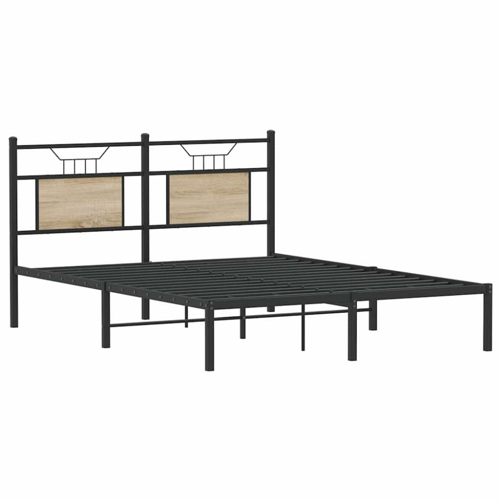 Produktbild för Sängram utan madrass sonoma-ek 140x190 cm konstruerad trä