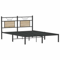 Produktbild för Sängram utan madrass sonoma-ek 140x190 cm konstruerad trä
