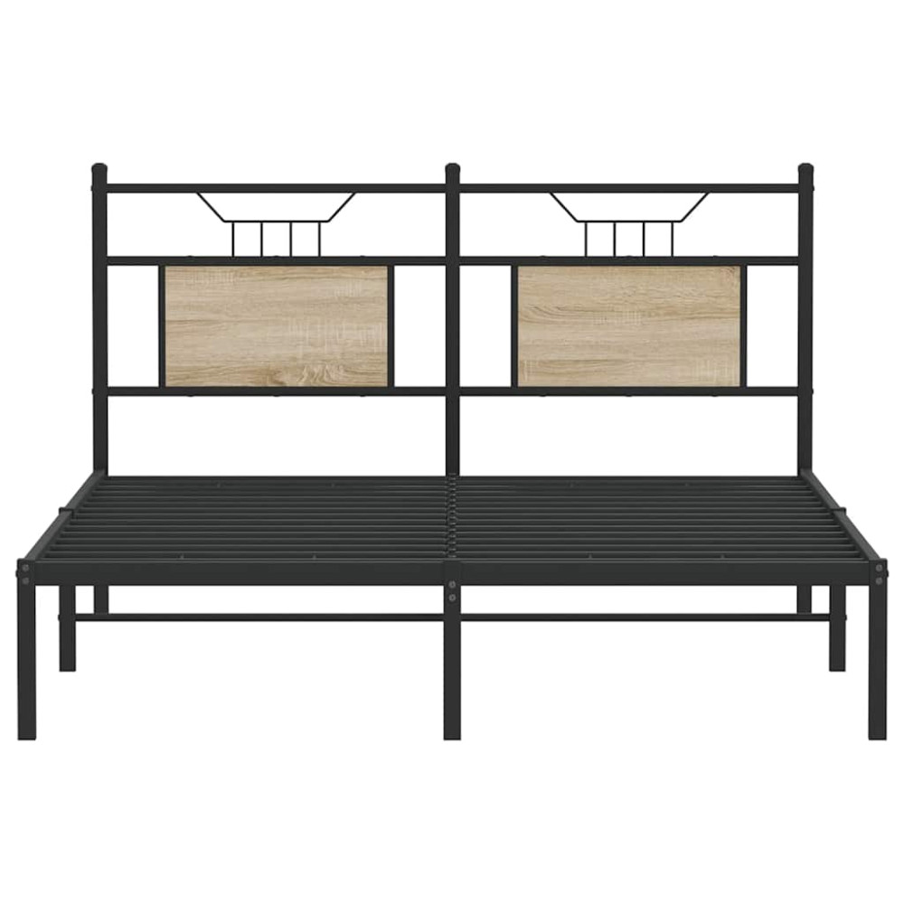Produktbild för Sängram utan madrass sonoma-ek 140x190 cm konstruerad trä