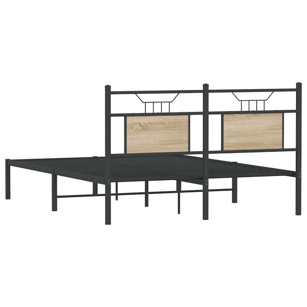 Produktbild för Sängram utan madrass sonoma-ek 140x190 cm konstruerad trä