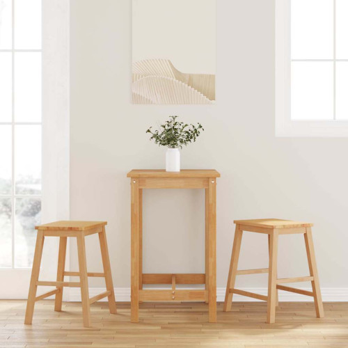 vidaXL Barstolar 2 st massivt trä gummi - Barstolar