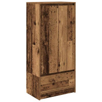 Produktbild för Skåp med låda gammalt trä 55,5x34x119,5 cm konstruerat trä