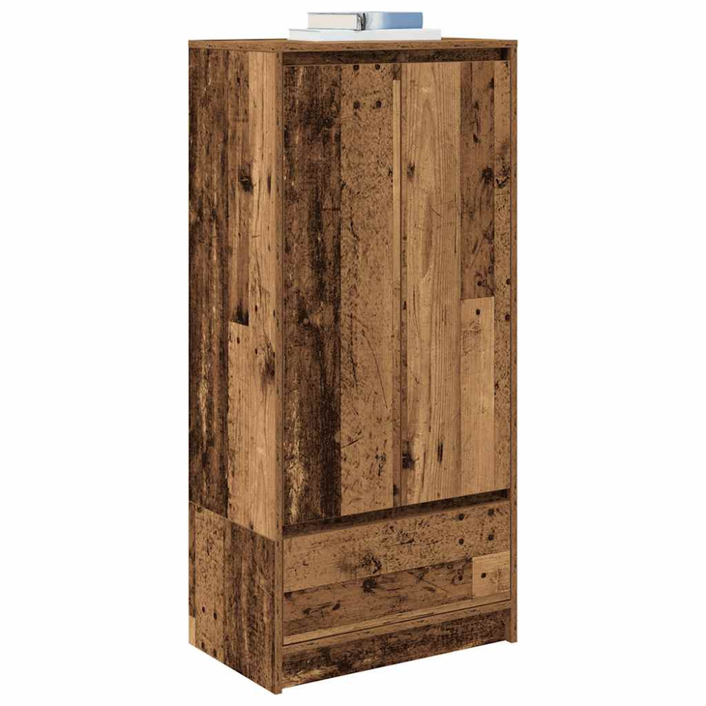 Produktbild för Skåp med låda gammalt trä 55,5x34x119,5 cm konstruerat trä