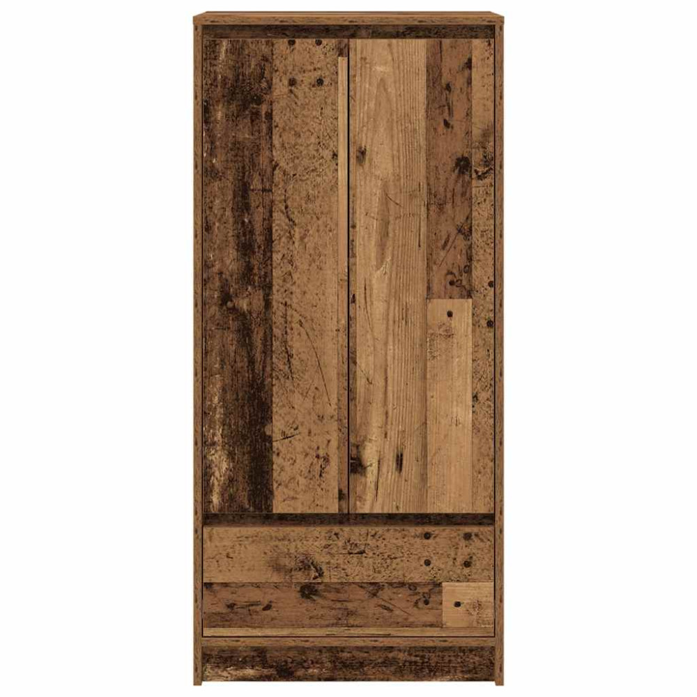 Produktbild för Skåp med låda gammalt trä 55,5x34x119,5 cm konstruerat trä
