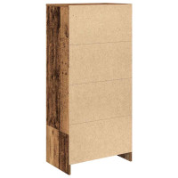 Produktbild för Skåp med låda gammalt trä 55,5x34x119,5 cm konstruerat trä