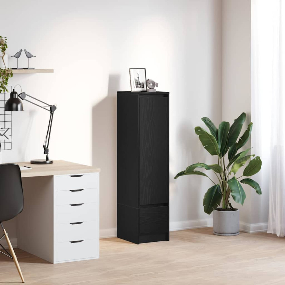 Produktbild för Högbord svart ek 29,5x34x119,5 cm konstruerat trä