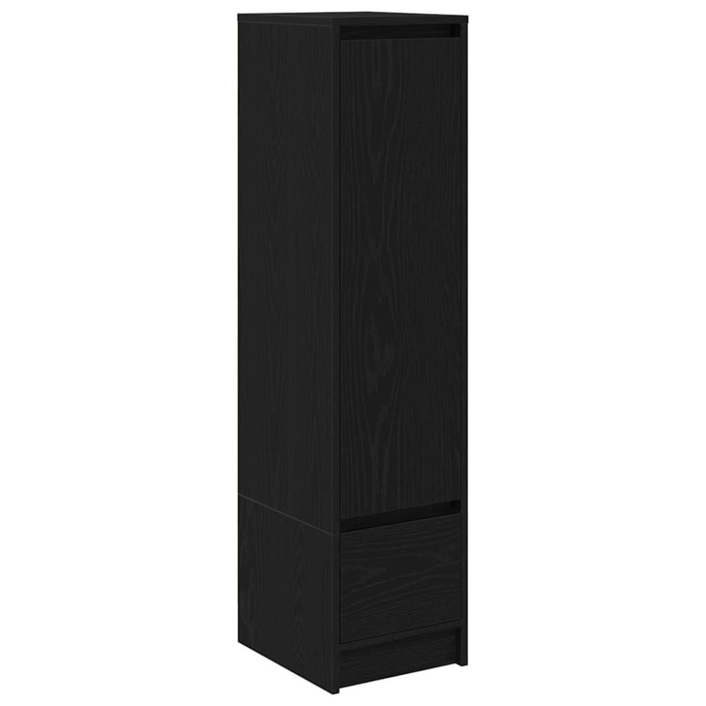 Produktbild för Högbord svart ek 29,5x34x119,5 cm konstruerat trä