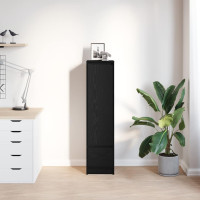 Produktbild för Högbord svart ek 29,5x34x119,5 cm konstruerat trä