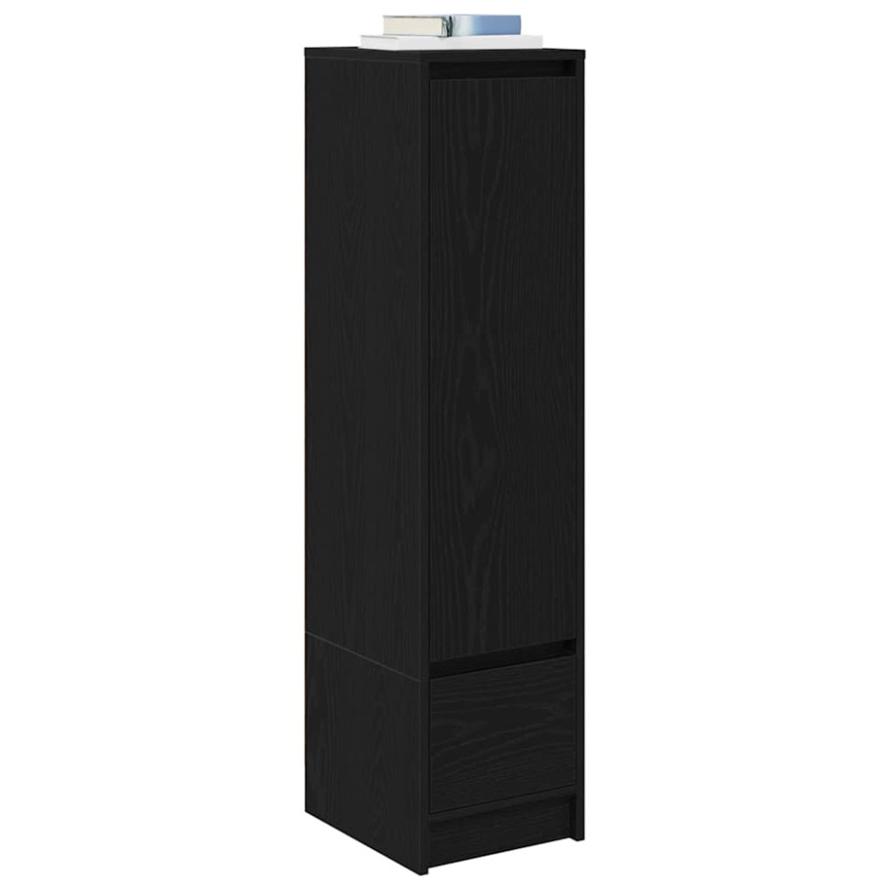 Produktbild för Högbord svart ek 29,5x34x119,5 cm konstruerat trä