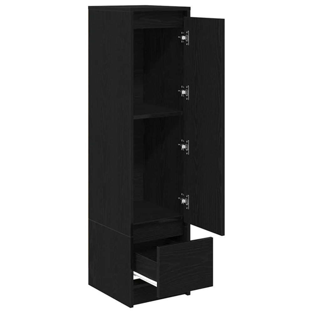 Produktbild för Högbord svart ek 29,5x34x119,5 cm konstruerat trä