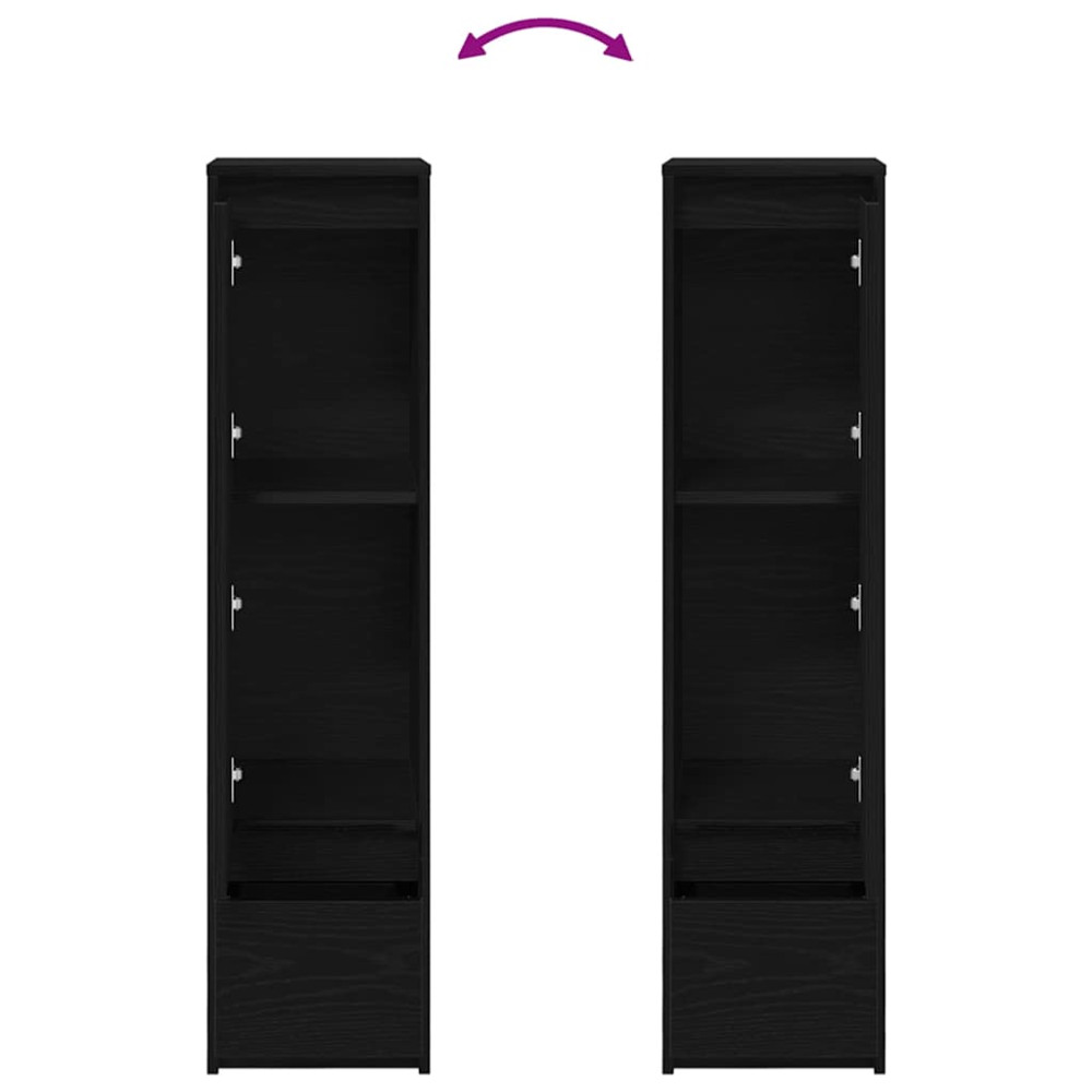 Produktbild för Högbord svart ek 29,5x34x119,5 cm konstruerat trä
