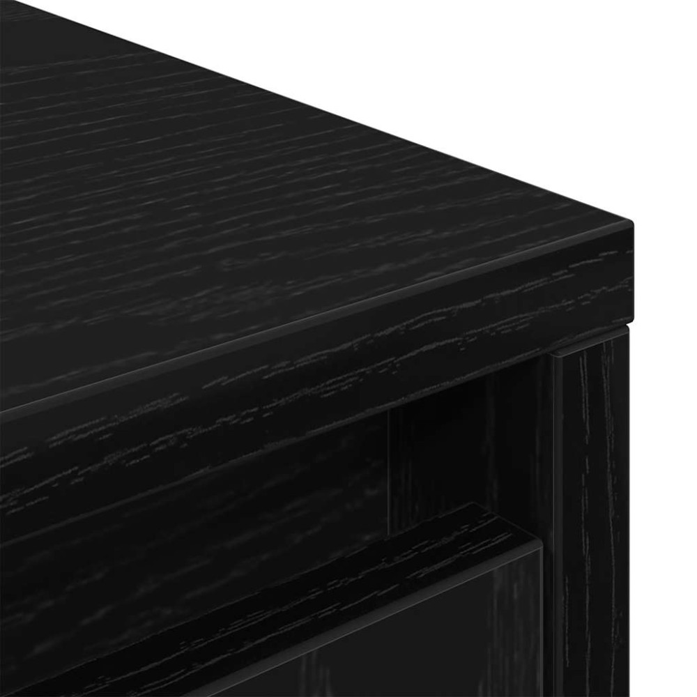 Produktbild för Högbord svart ek 29,5x34x119,5 cm konstruerat trä