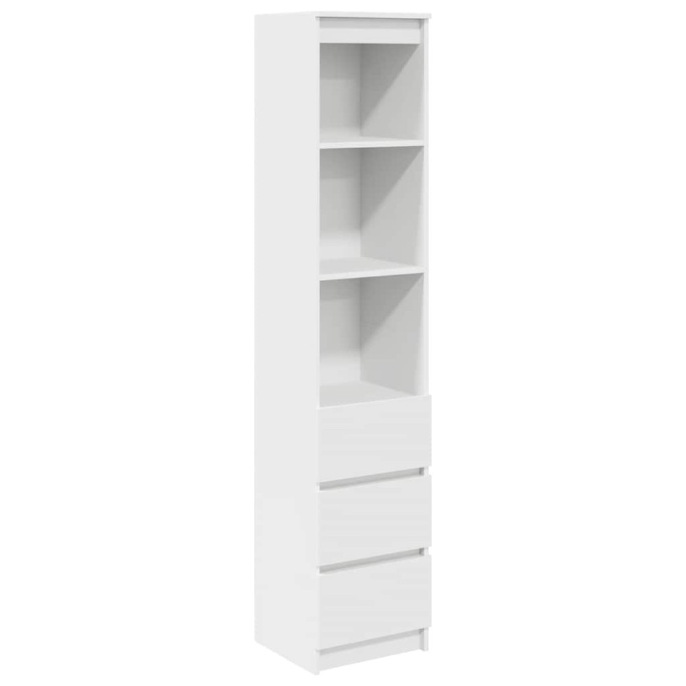 Produktbild för Highboard vit 37,5x35x180 cm konstruerat trä