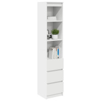 Produktbild för Highboard vit 37,5x35x180 cm konstruerat trä
