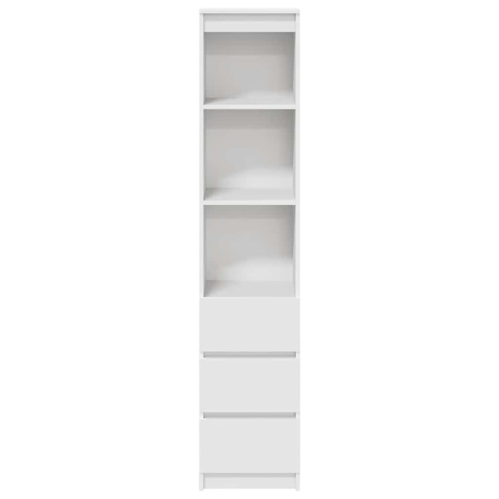 Produktbild för Highboard vit 37,5x35x180 cm konstruerat trä