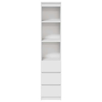 Produktbild för Highboard vit 37,5x35x180 cm konstruerat trä