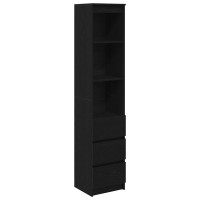 Produktbild för Högbord svart ek 37,5x35x180 cm konstruerat trä