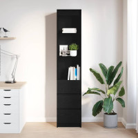 Produktbild för Högbord svart ek 37,5x35x180 cm konstruerat trä