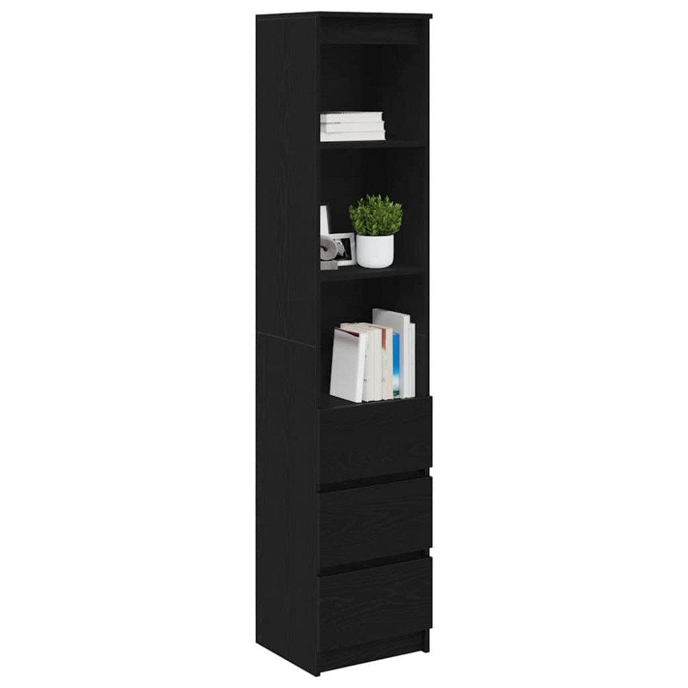 Produktbild för Högbord svart ek 37,5x35x180 cm konstruerat trä