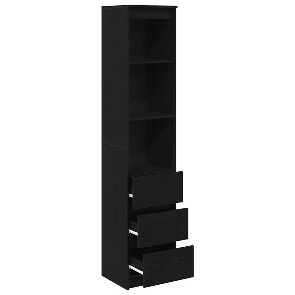 Produktbild för Högbord svart ek 37,5x35x180 cm konstruerat trä