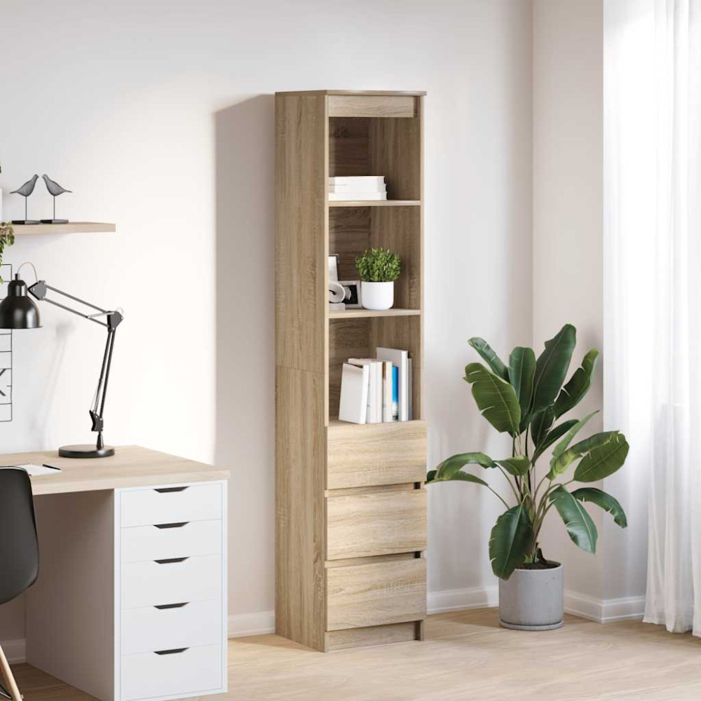 Produktbild för Highboard Sonoma ek 37,5x35x180 cm konstruerat trä