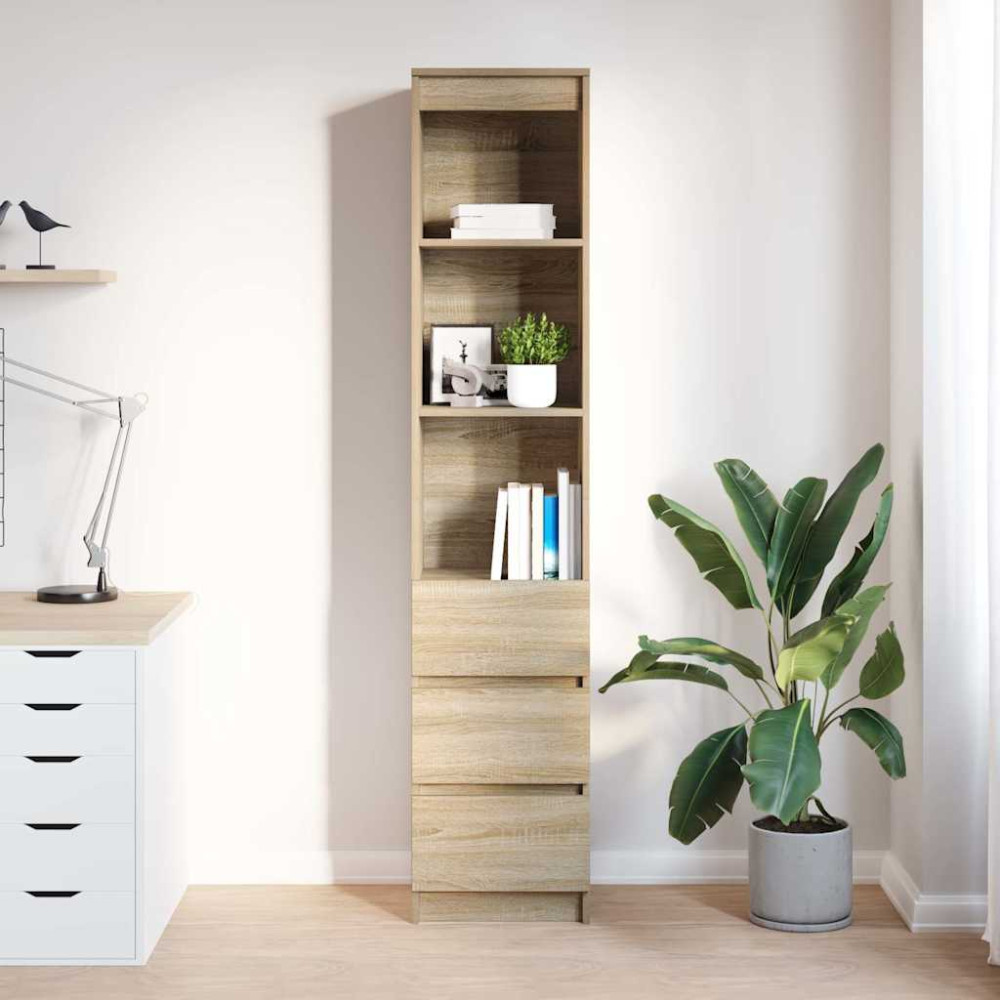 Produktbild för Highboard Sonoma ek 37,5x35x180 cm konstruerat trä