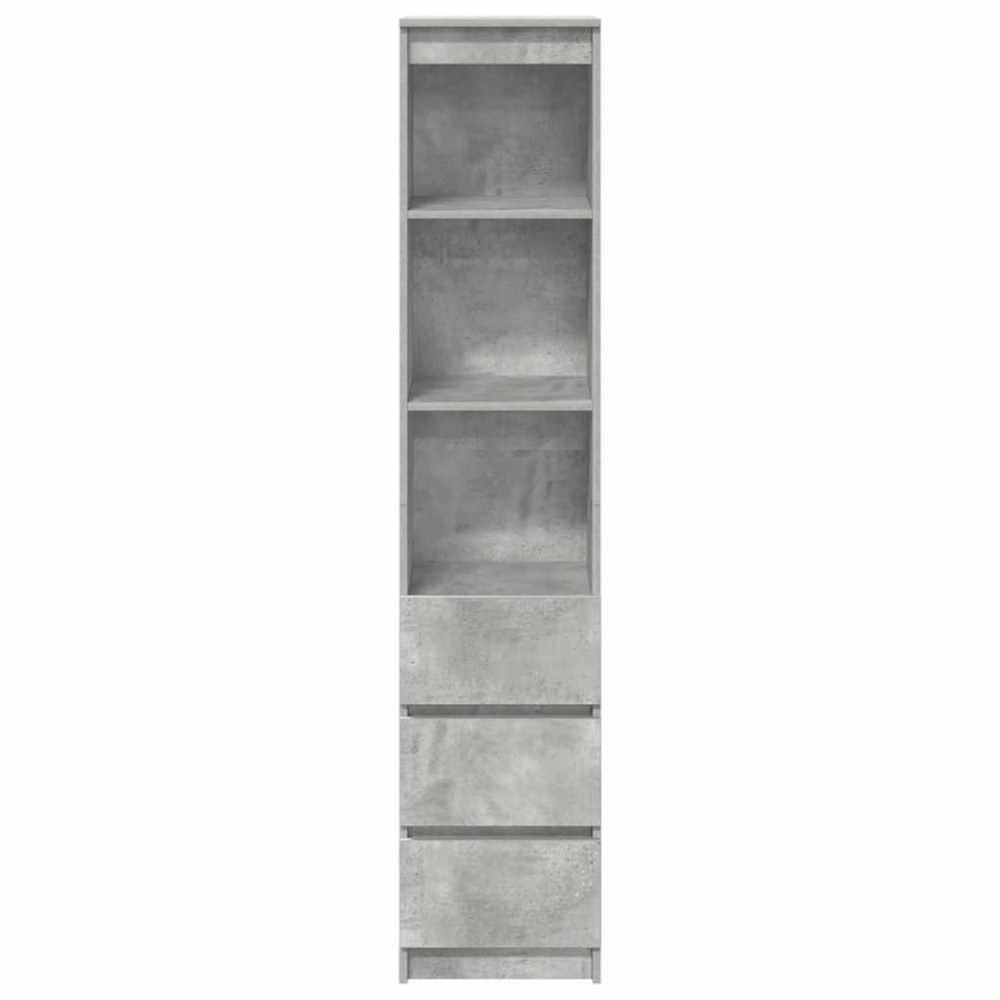 Produktbild för högskåp betong grå 37,5x35x180 cm konstruerat trä
