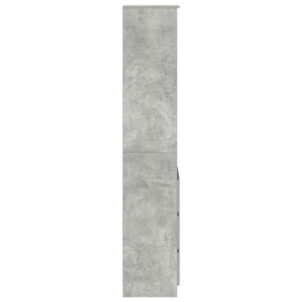 Produktbild för högskåp betong grå 37,5x35x180 cm konstruerat trä