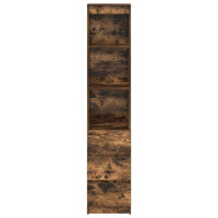 Produktbild för Highboard rökt ek 37,5x35x180 cm konstruerat trä