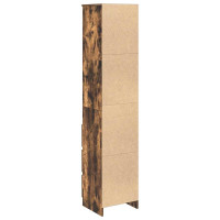 Produktbild för Highboard rökt ek 37,5x35x180 cm konstruerat trä