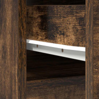 Produktbild för Highboard rökt ek 37,5x35x180 cm konstruerat trä