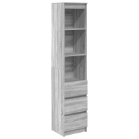 Produktbild för Highboard grå sonoma 37,5x35x180 cm konstruerat trä