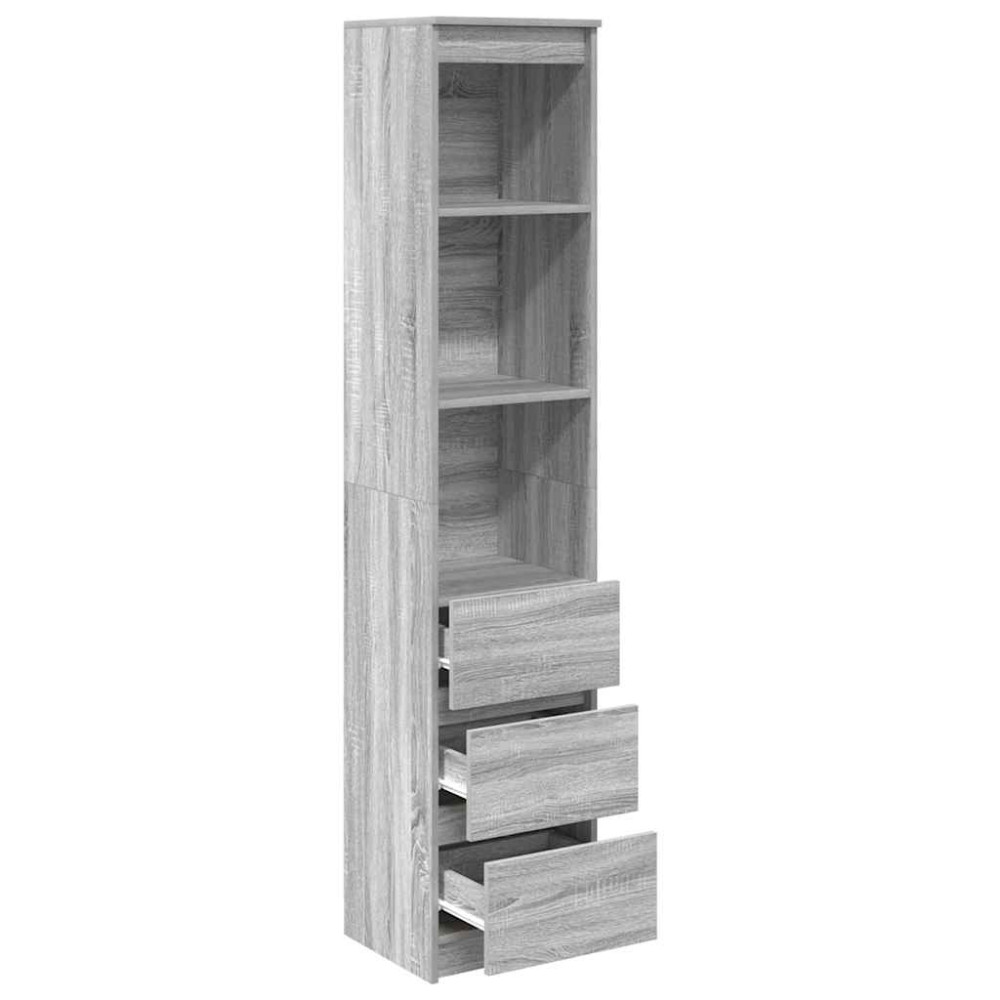 Produktbild för Highboard grå sonoma 37,5x35x180 cm konstruerat trä