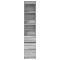 Produktbild för Highboard grå sonoma 37,5x35x180 cm konstruerat trä