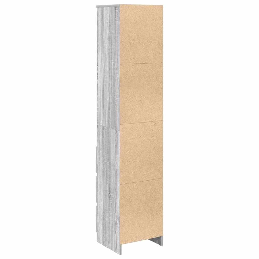 Produktbild för Highboard grå sonoma 37,5x35x180 cm konstruerat trä