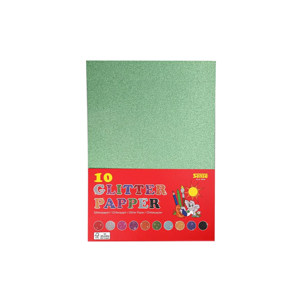 Produktbild för Glitterpapper, 180 g, 10 ark, 10 färger