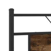 Produktbild för Sängram utan madrass metall rökfärgad ek 183x213 cm