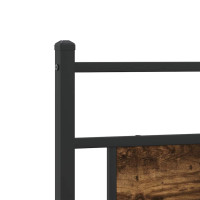 Produktbild för Sängram utan madrass metall rökfärgad ek 193x201 cm